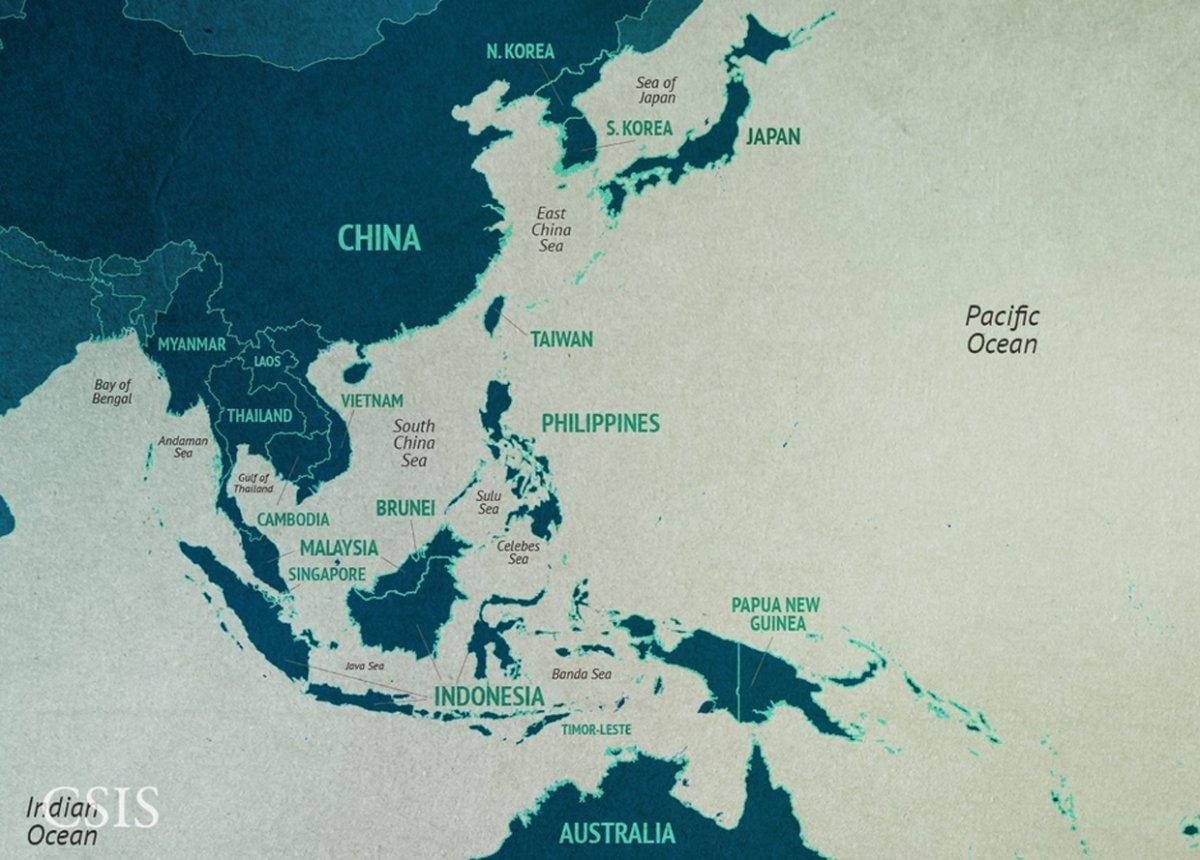 mapa juhočínskom mori kraj