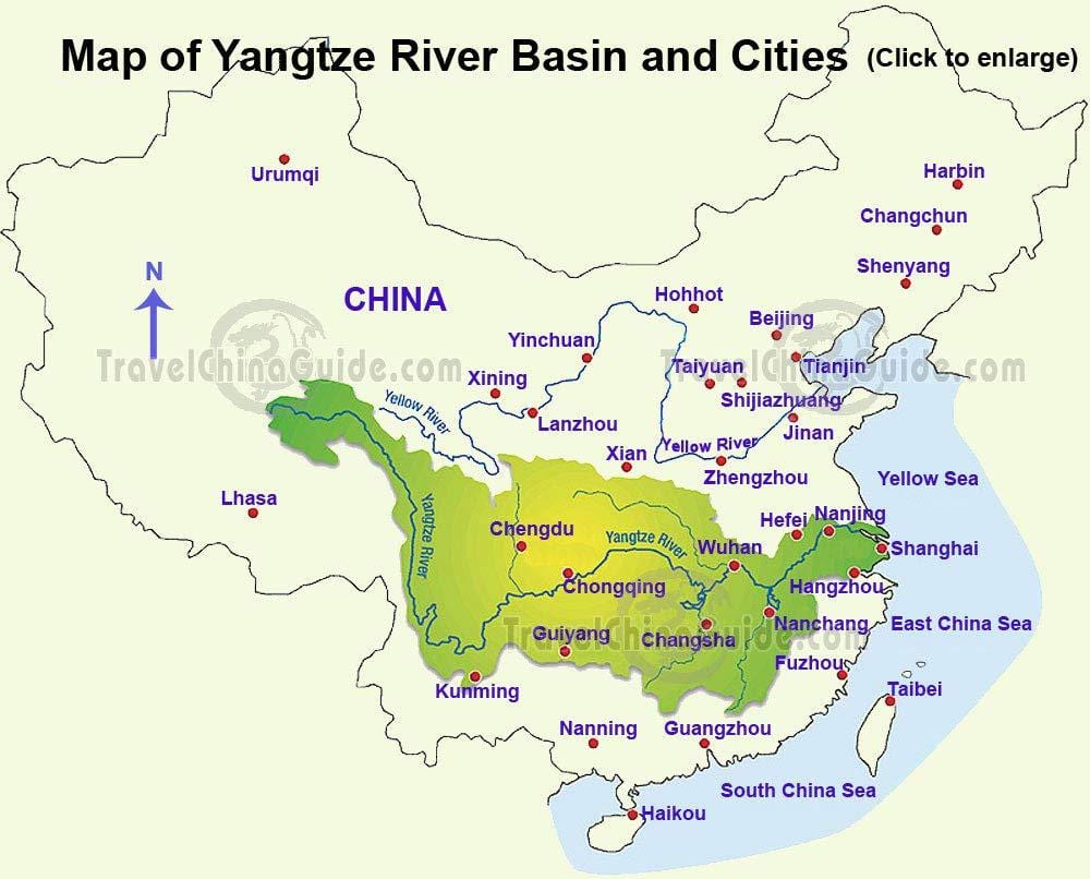 Čína mapu yangtze river