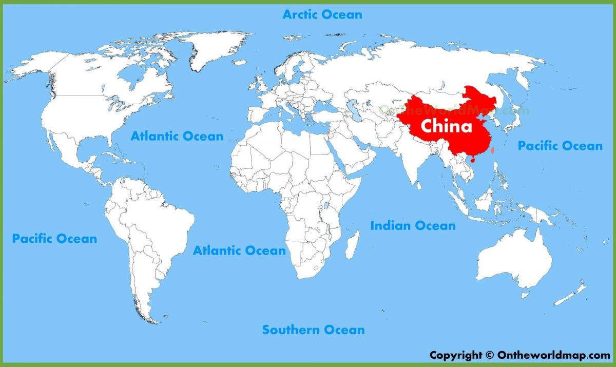 mapa sveta z Číny