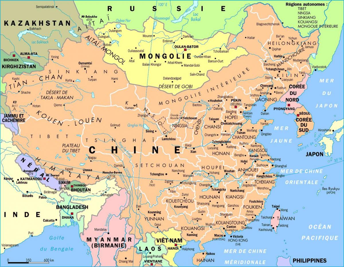 Čína mapu hd