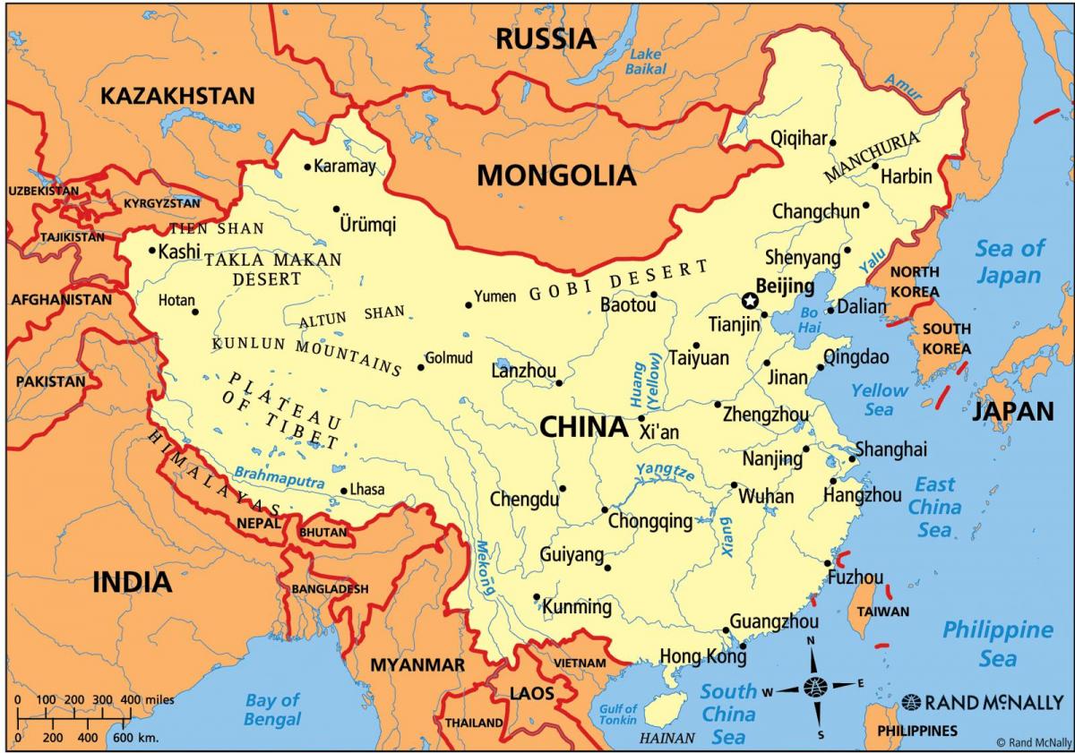 Čína politickú mapu