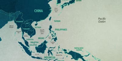Mapa juhočínskom mori kraj