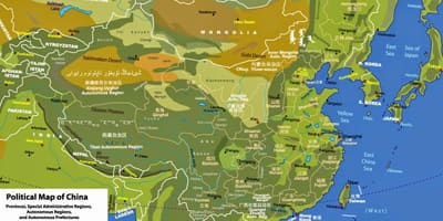 Fyzická geografia mapu Číny