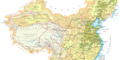 Čína mapu topografie